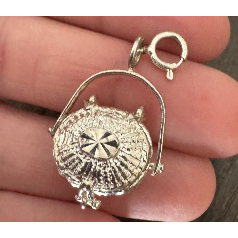 Nantucket Lightship Basket Charm Vintage 925 Sterling Silver Pendant Signed SA